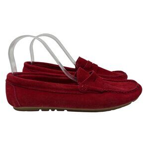Enzo Tesoti Womens Red Suede Loafers Size 41 Us 9.5 Made In Spain